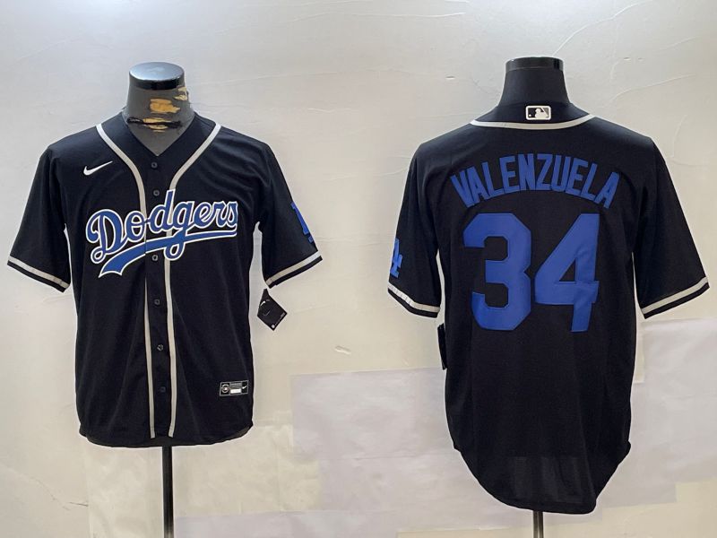 Men Los Angeles Dodgers #34 Valenzuela Black Game 2024 Nike MLB Jersey style 1120->los angeles dodgers->MLB Jersey
